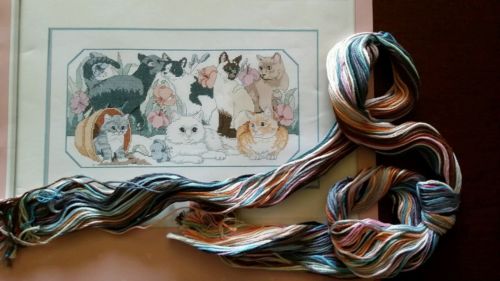 Dimensions Counted Cross Stitch Kit From The Heart Purrfect Garden Cats 10 x 17