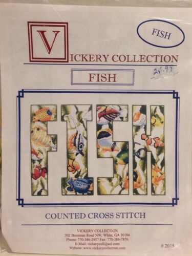 Vickery Collection FISH #2015 Counted Cross Stitch Kit Unopened