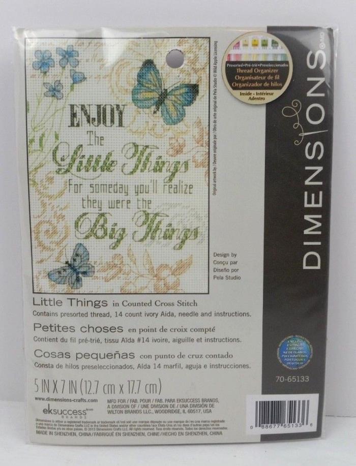 Dimensions Cross Stitch Kit Little Things 14 Count ivory Aida 5in x 7in
