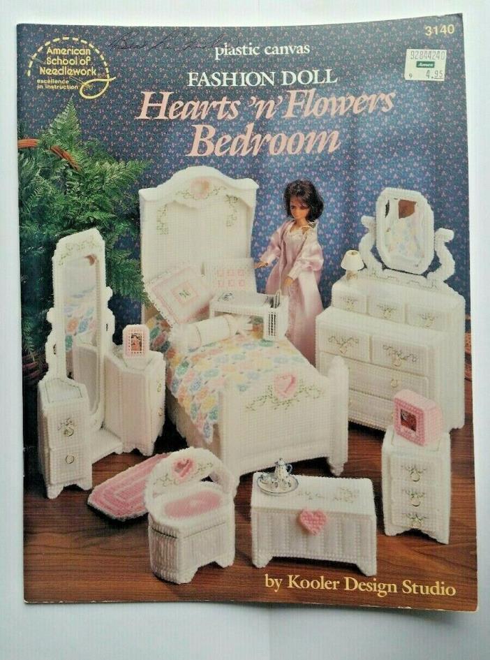 Plastic Canvas Fashion Doll Hearts 'n' Flowers Bedroom ASN 3140 American School