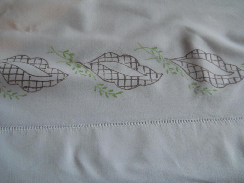 White Standard Pillowcase with Floral Design for Embroidery --18