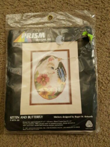 Kitten and Butterfly Stitchery Kit Embroidery by Prism Designs 5