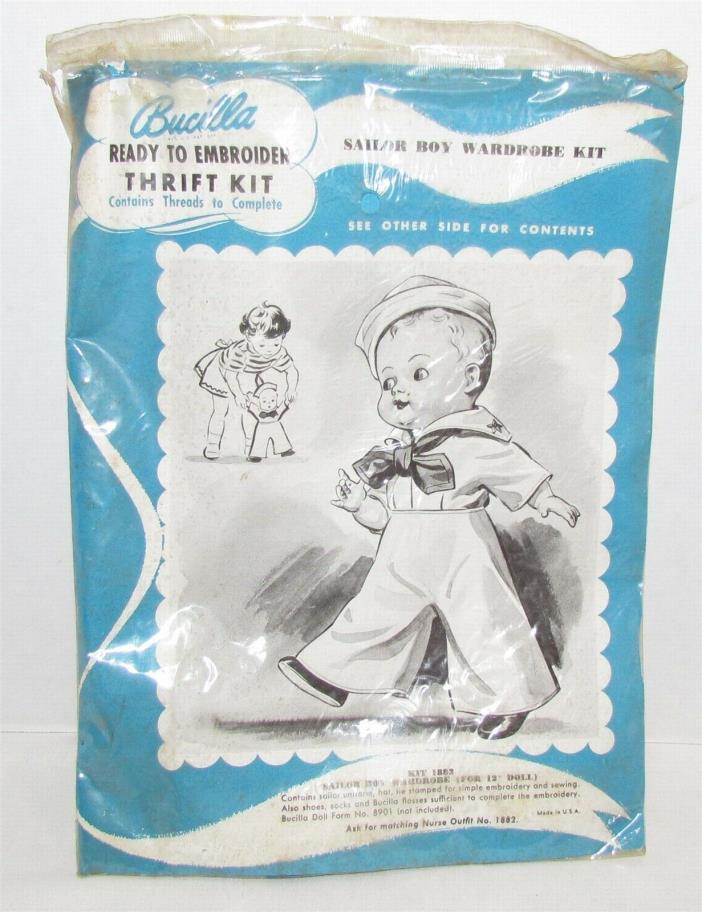 Vintage Bucilla Sailor Boy Wardrobe Embroidery Kit , Sealed