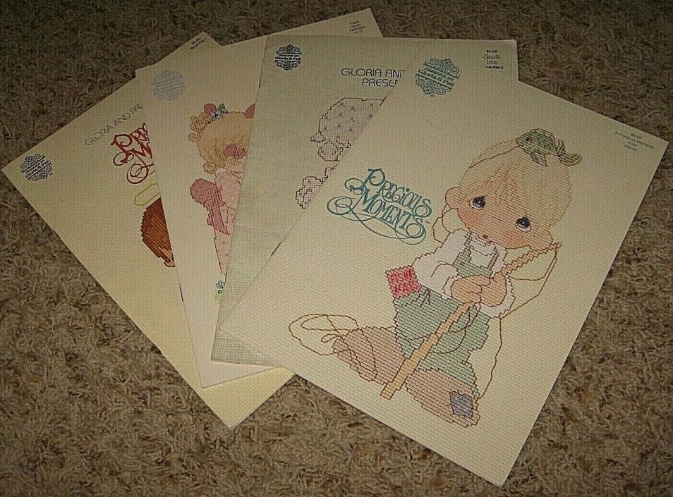 LOT OF 4~PRECIOUS MOMENTS~CROSS STITCH BOOKLETS, LEAFLETS~~SC~VG
