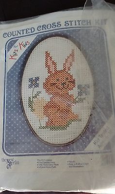 COUNTED CROSS STITCH KITS FOR KIDS 1 RABBIT AND 1 DUCK COME WITH 3 FRAMING HOOP