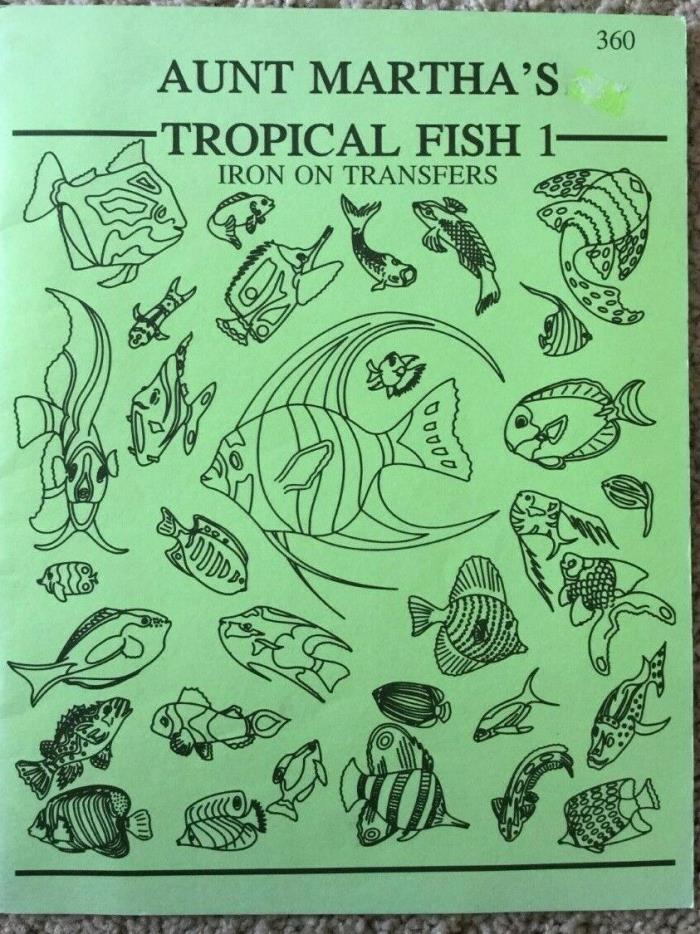 Aunt Martha's Tropical Fish #1 - Iron on Transfers - Booklet #360- Never Used!