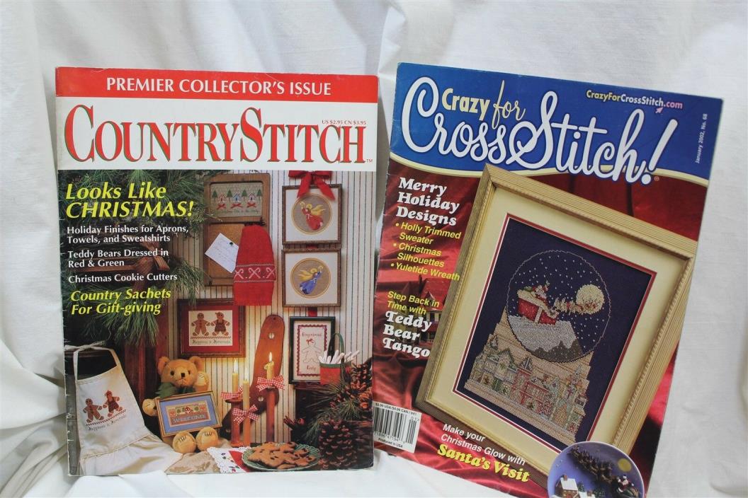 Lot of 2 Cross Stitch magazines Country Stitch Premier Crazy for Cross Stitch