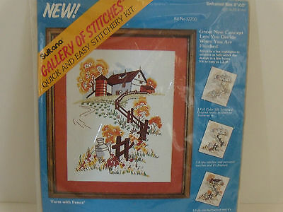Bucilla Sultana Gallery of Stitches Stitchery Kit Farm With Fence Quick & Easy