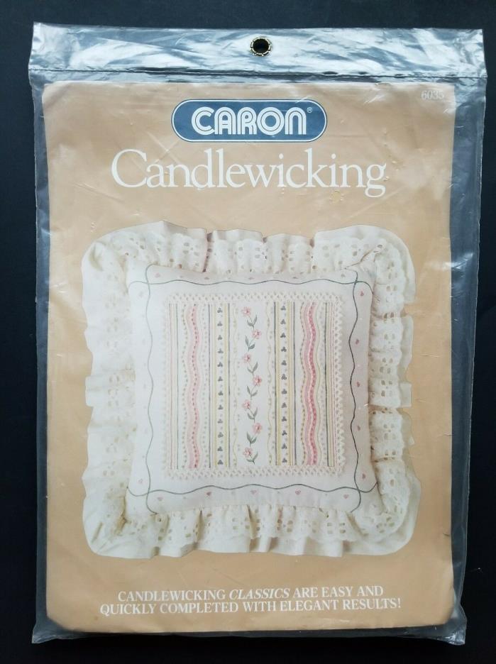 Clover Ribbon Square Candlewicking Embroidery Pillow Kit  #6035 Caron