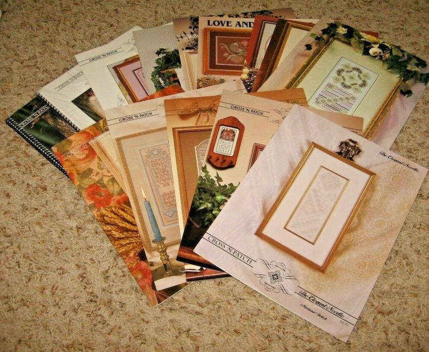 LOT OF 14~CROSS 'N PATCH~NEEDLEWORK~LEAFLETS, BOOKLETS & BOOKS~GD/VGC