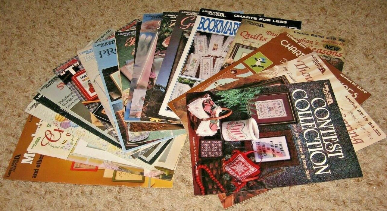 LOT OF 21~LEISURE ARTS~COUNTED CROSS STITCH LEAFLETS/ BOOKLETS~GD/VGC~LOT B