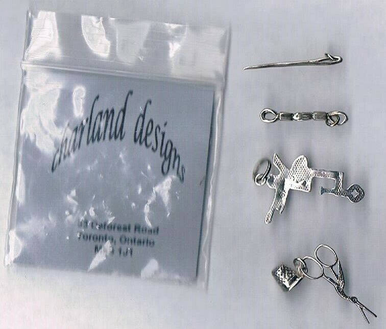 Charland Designs Set of 4 Sewing Charms Sterling Silver