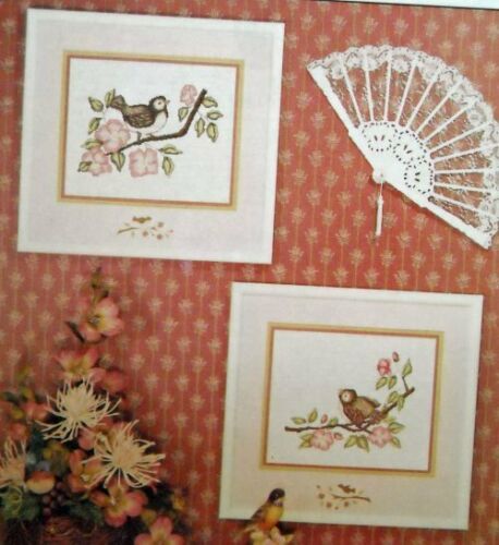Birds And Flowers Duo of Counted Cross Stitch Patterns From A Magazine BD39