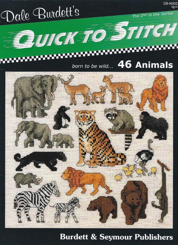 Dale Burdett Quick to Stitch Born To Be Wild Cross Stitch Wild Animals DB-N002