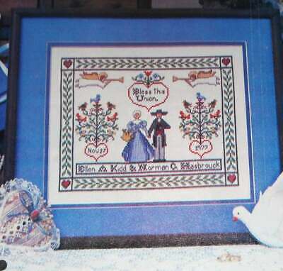 PA Dutch Fraktur Wedding Sampler Counted Cross Stitch Pattern From Magazine AV35