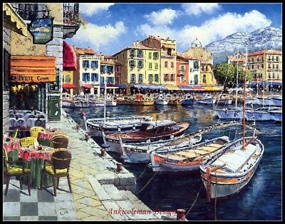 Chart Needlework Craft DIY - Counted Cross Stitch Patterns - Harbor At Honfleur