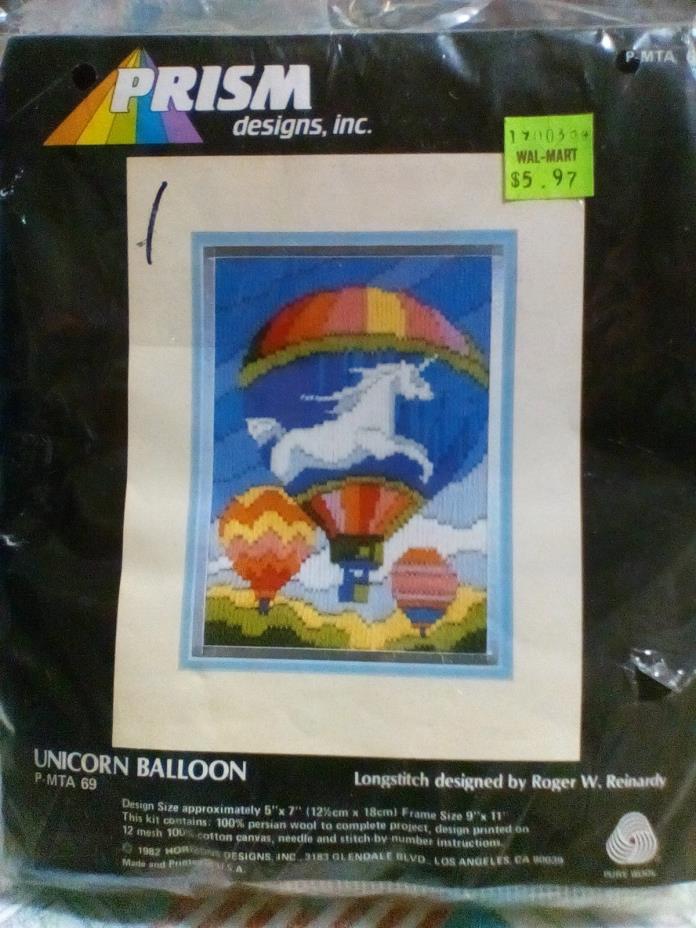 Prism Designs,Inc. Unicorn Hot Air Balloon Kit Long Stitch Reinardy Cross Stitch