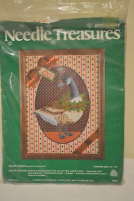Needle Treasures Stitchery Christmas Holiday Goose Crewel Vtg Craft New