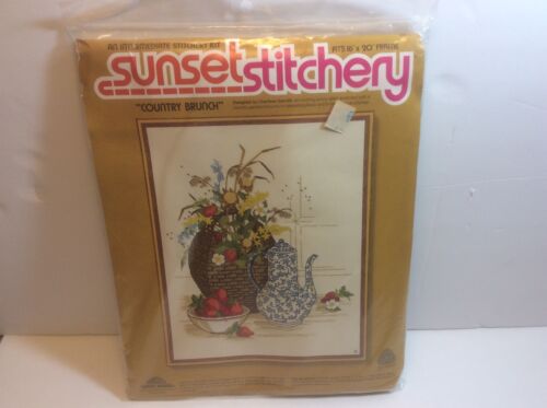 Sunset Stitchery Country Brunch Crewel Embroidery Kit 1977 New Sealed