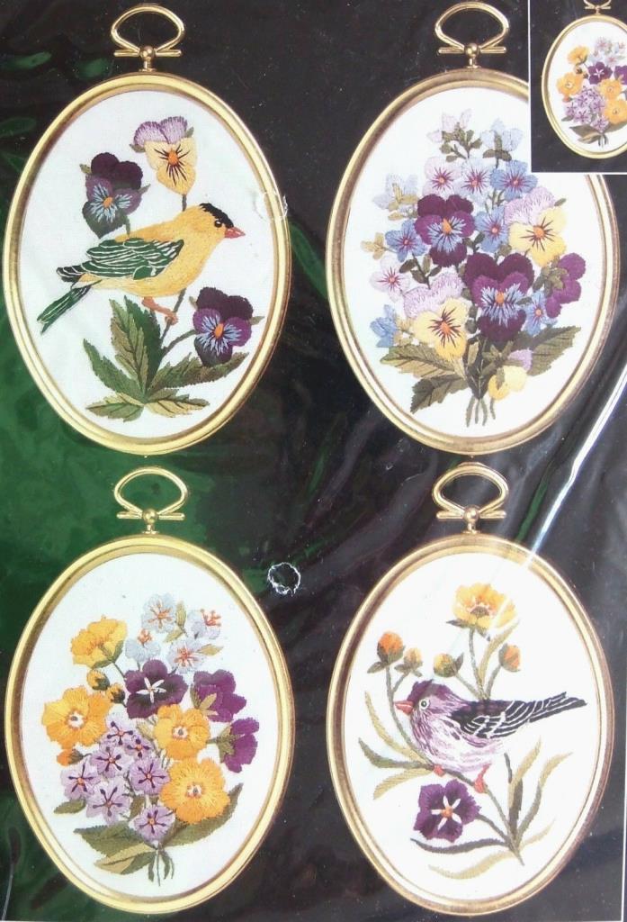 Janlynn Embroidery Kit Wildflowers & Finches with Frames - Eleanor Engel  1998