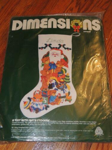 DIMENSIONS A VISIT WITH SANTA CREWEL EMBROIDERY STOCKING KIT 18