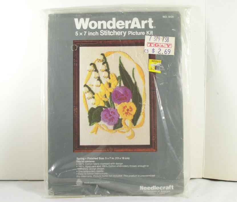 WonderArt Stitchery Picture Kit Spring Theme #5131 5