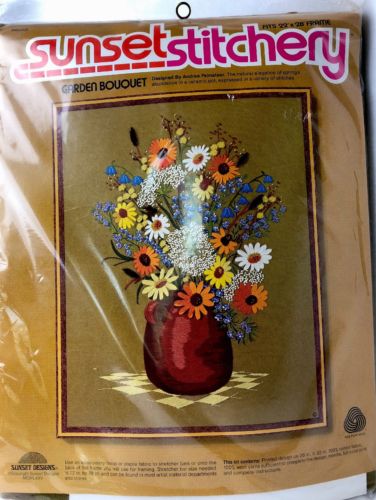 Sunset Stitchery Crewel Kit Garden Bouquet #2254 Andree Palmateer 22