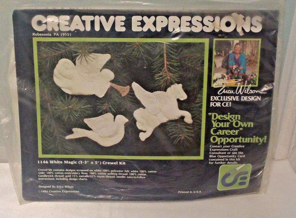 Creative Expressiong White Magic Crewel Kit 1146 Erica Wilson Vintage Unopened