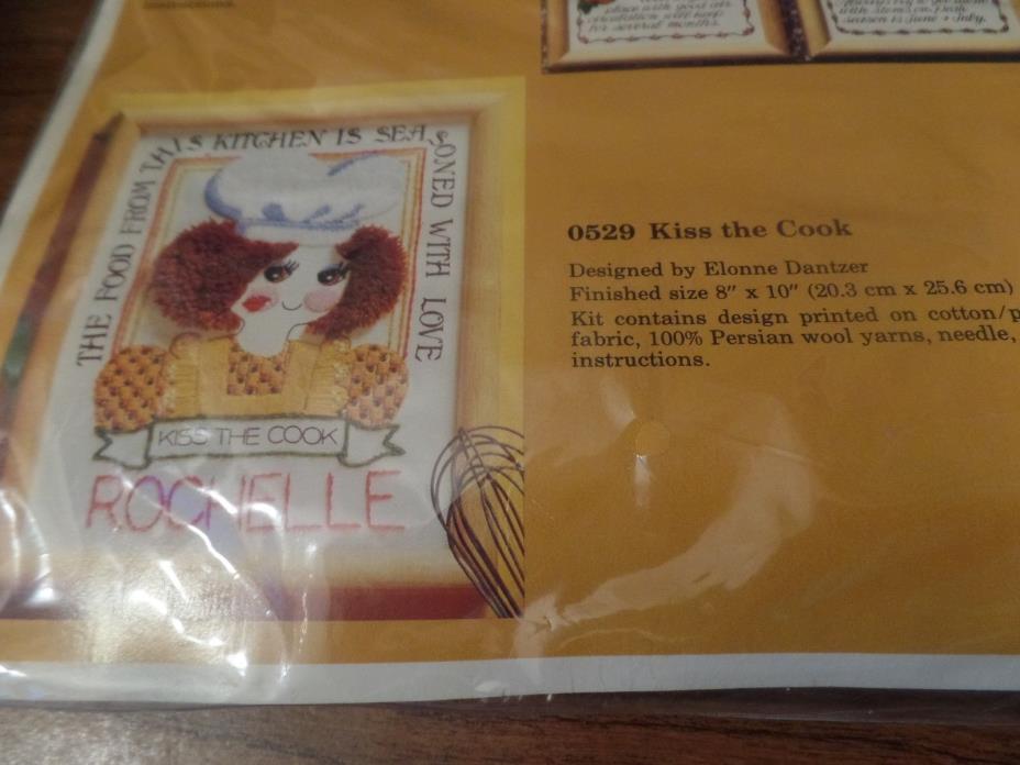 The Creative Circle Crewel Embroidery Kiss The Cook Kit-529  #2615