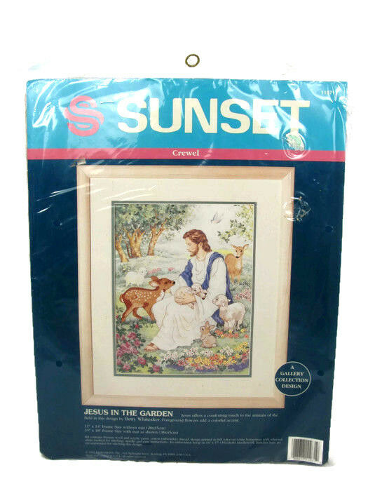 Dimensions Sunset Jesus In The Garden Crewel Embroidery Kit 11071 NEW