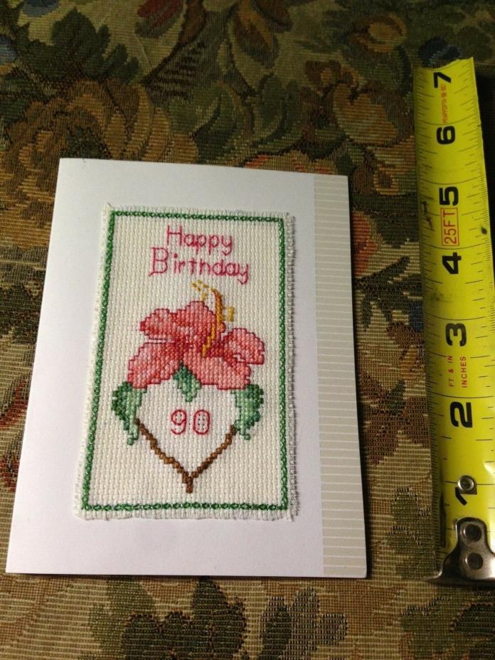 Cross Stitch Happy Birthday 90 th Birthday American Greetings Vtg 80s 90s