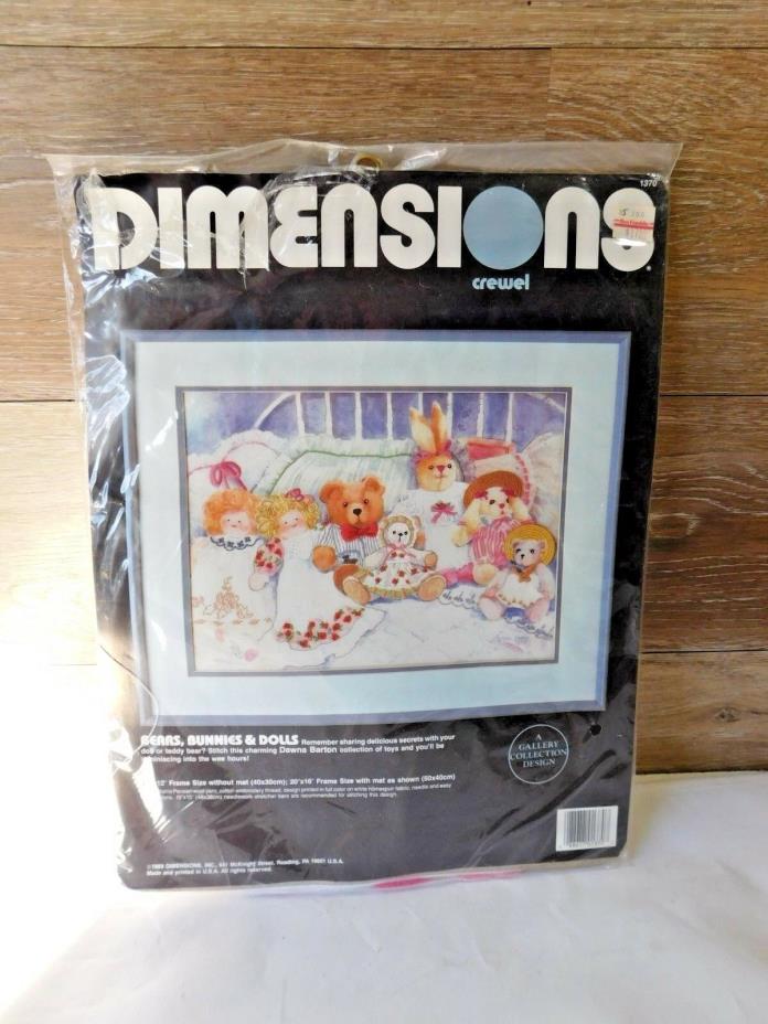 Dimension Crewel Embroidery Kit Bears, Bunnies, Dolls #1370