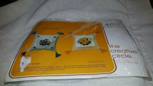 VICTORIAN GARDEN Pillow KIT 40 Year old Vintage Crewel Embroidery #406 NIP LoT