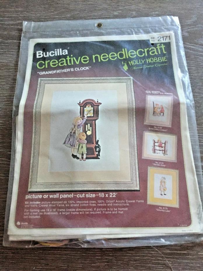 Vintage Bucilla Crewel Holly Hobbie Picture or Wall Panel Sealed Kit 2171
