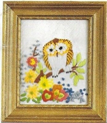 VINTAGE OWL ON A BRANCH CREWEL NEEDLEWORK KIT by CARON 4