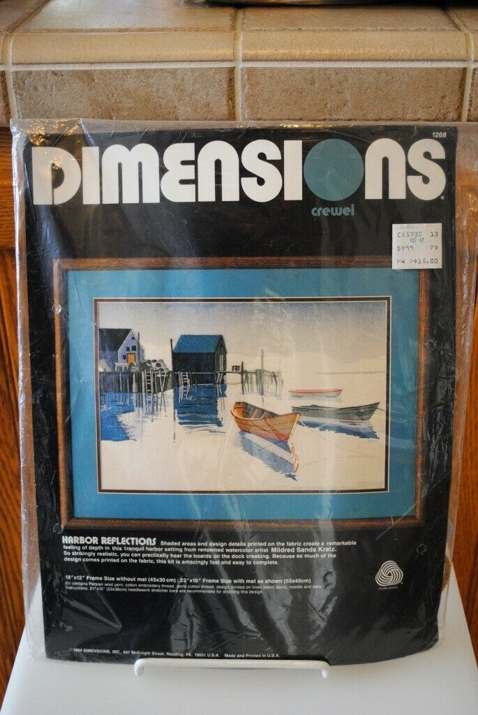 Vtg Embroidery Kit Dimensions HARBOR REFLECTIONS 1268 Unopened