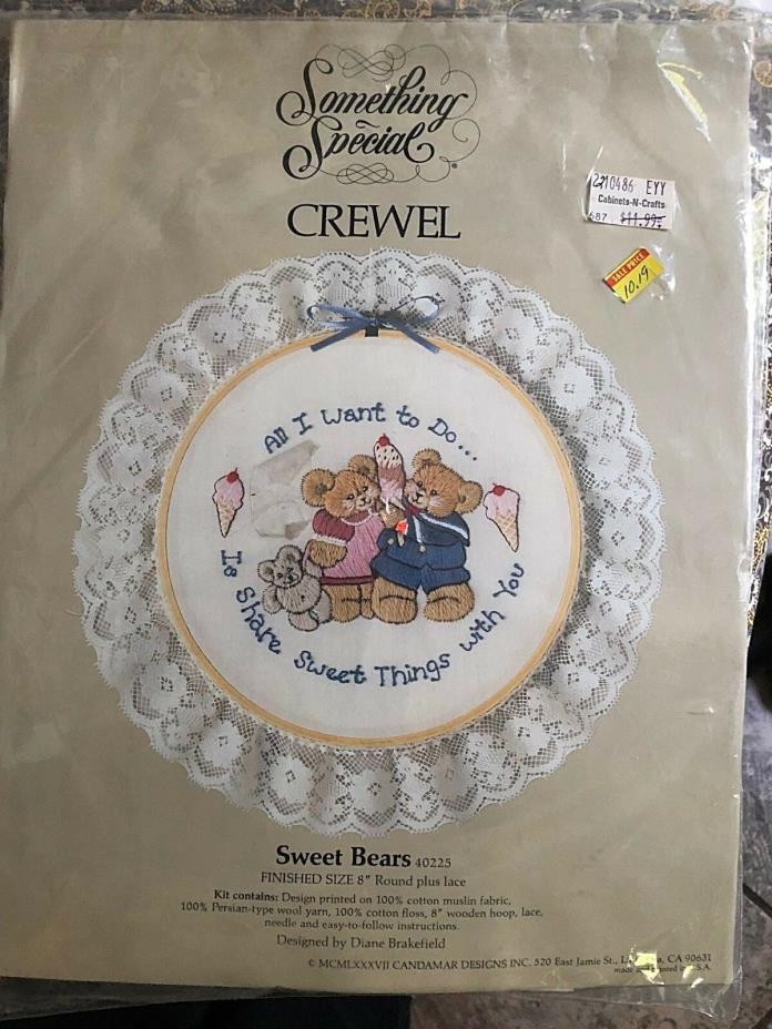 Something Special CREWEL Kit 40225 SWEET BEARS Finished Size 8
