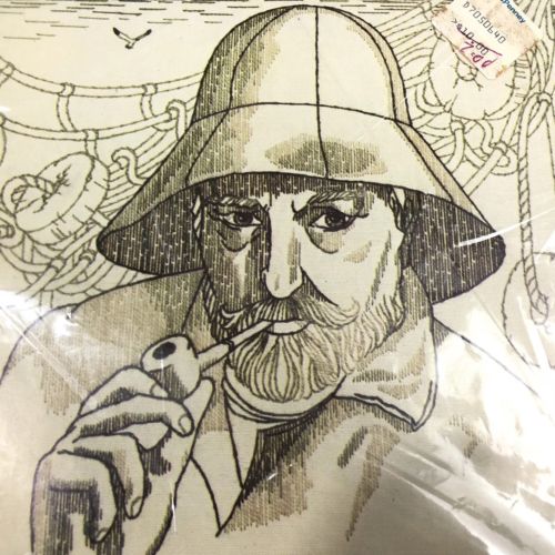 Vintage Paragon Crewel Embroidery Kit Man Of The Sea 18 x 22 Nautical Kit #0640
