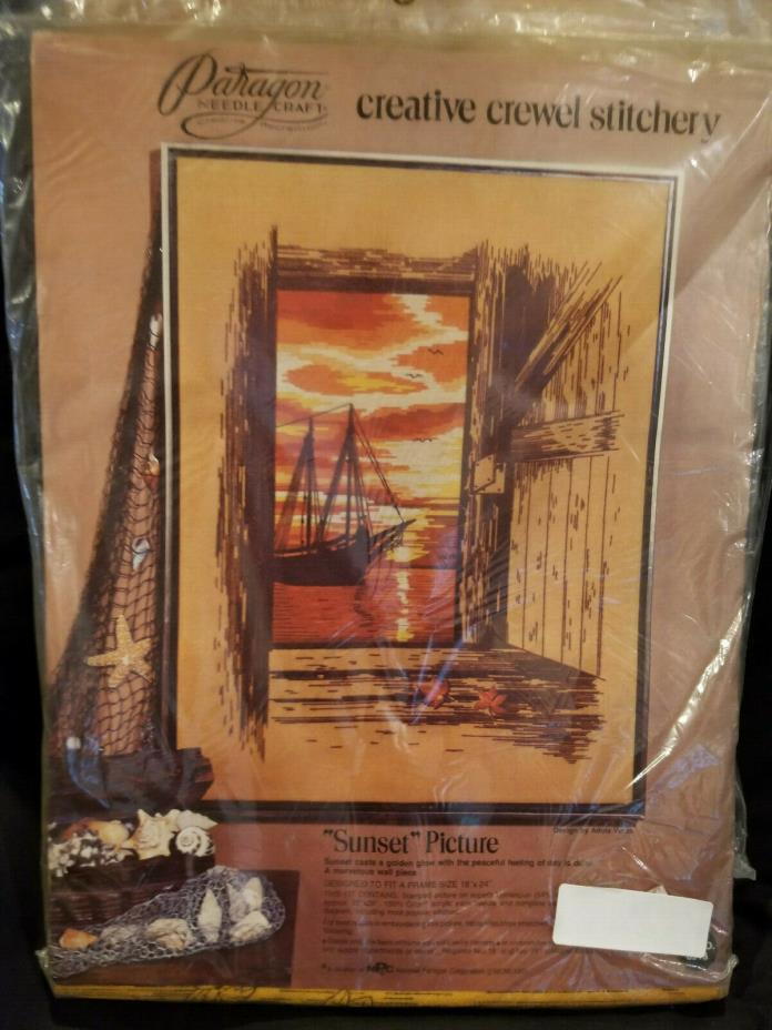Vintage 1974 Paragon Crewel Embroidery Kit 
