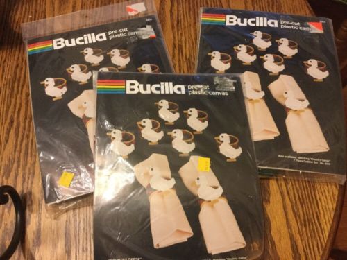 3 Sets Bucilla Kit Geese Napkin Rings Country 8 Pre cut Plastic canvas 5904