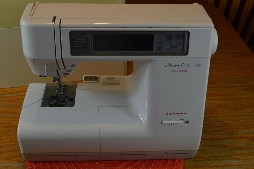 JANOME MEMORY CRAFT 8000 LIMITED EDITION SEWING EMBROIDERY MACHINE