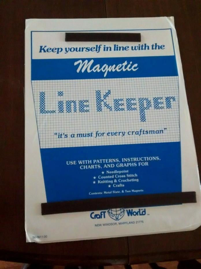 Craft World Vintage Magnetic Line Keeper Metal Slate Two Magnets - never used