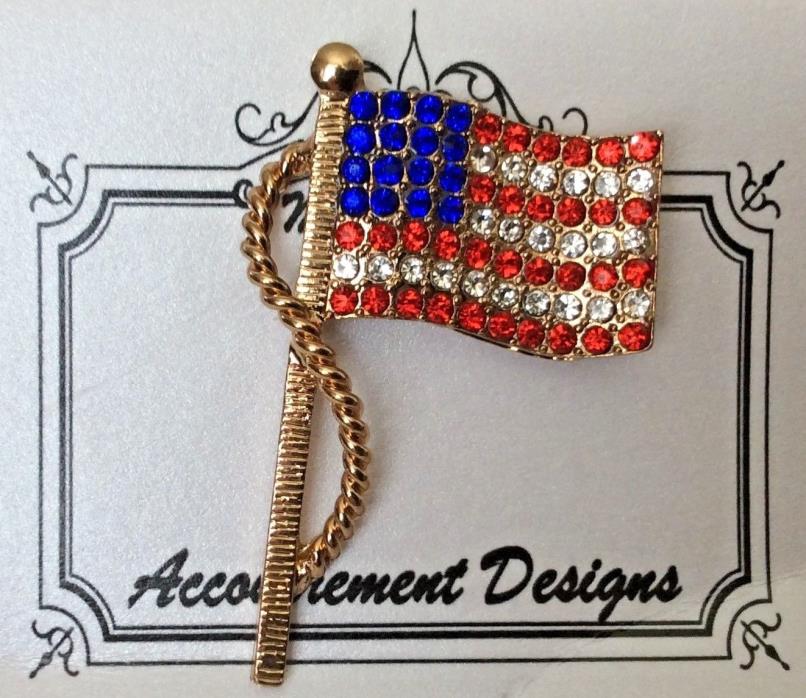 Needle Minder Magnet USA Flag Gold Accoutrement Designs Needlepoint