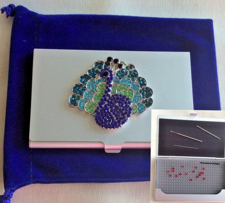 Needle Bead Scissor Case Peacock Accoutrement Designs Cross Stitch Storage