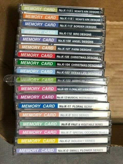 Lot of 18 Kenmore/Janome embroidery memory cards