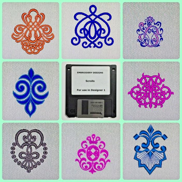 Scrolls Embroidery Designs Floppy Disk - for Husqvarna Viking Designer 1