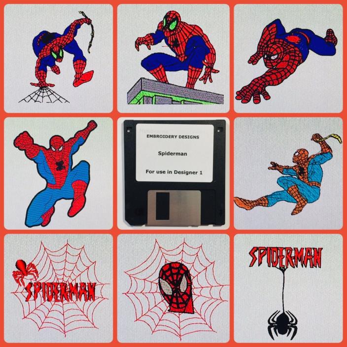 Spider Man Embroidery Designs Disk for Husqvarna Viking  Designer 1