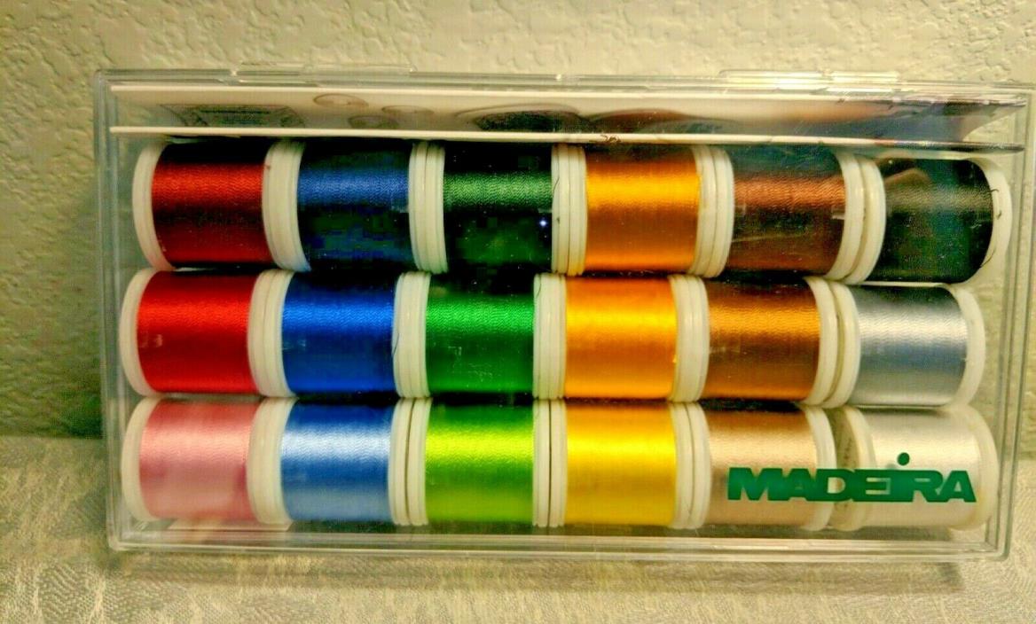 New Sealed Madeira Rayon Machine Embroidery Thread 18 x 200m Set