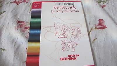 Bernina Artista Deco 300 REDWORK By BETTY ALDERMAN #537 Embroidery Card EXC