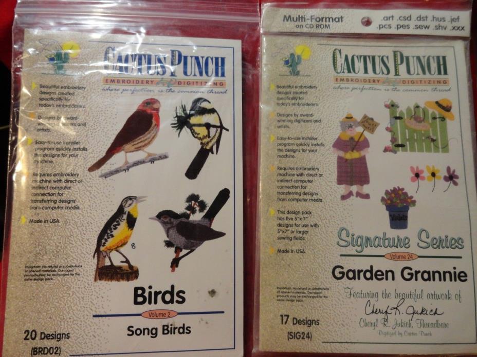 LOT OF 2 CACTUS PUNCH  SONG BIRDS & GARDEN GRANNIE SEE PHOTOS